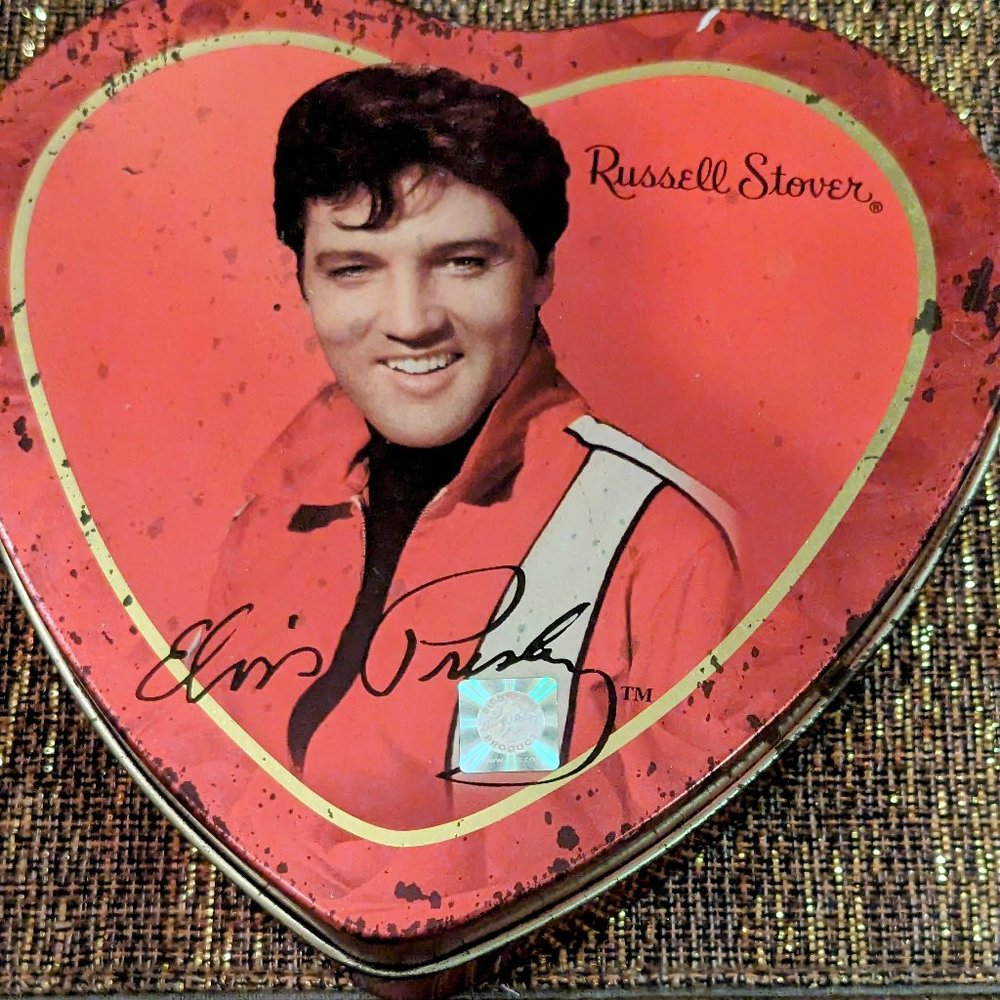 Vintage Elvis Presley Russell Stover Chocolate Dish Container .